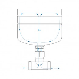 Adattatore in linea FlowThru IFP-100B Dispositivo anti legionella Globalwater